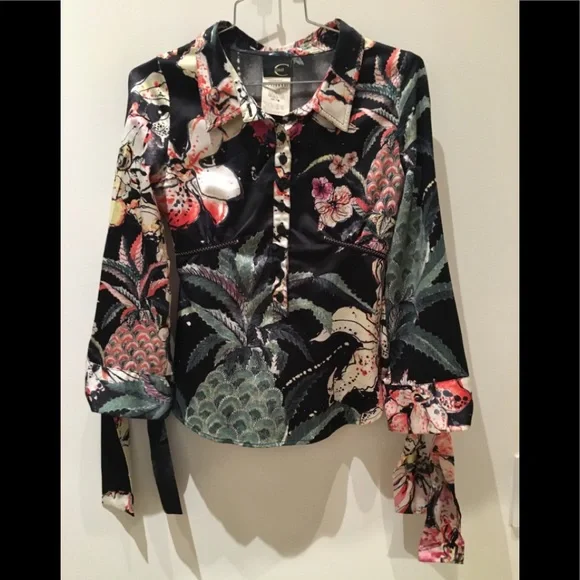 Just Cavalli Floral Silk Blouse - Picture 2 of 10